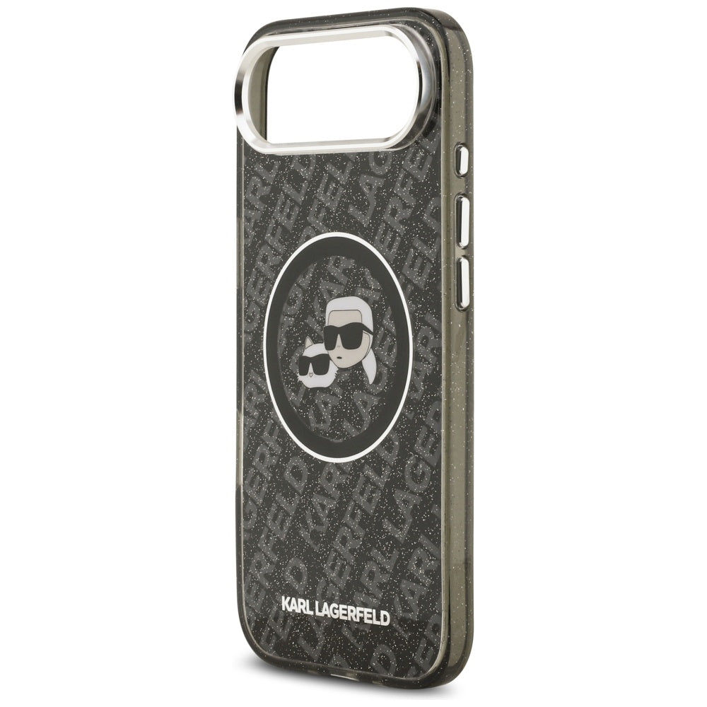 Калъф MagSafe за Apple iPhone 17 Air, Karl Lagerfeld, IML Glitter Karl & Choupette`s Heads, Черен