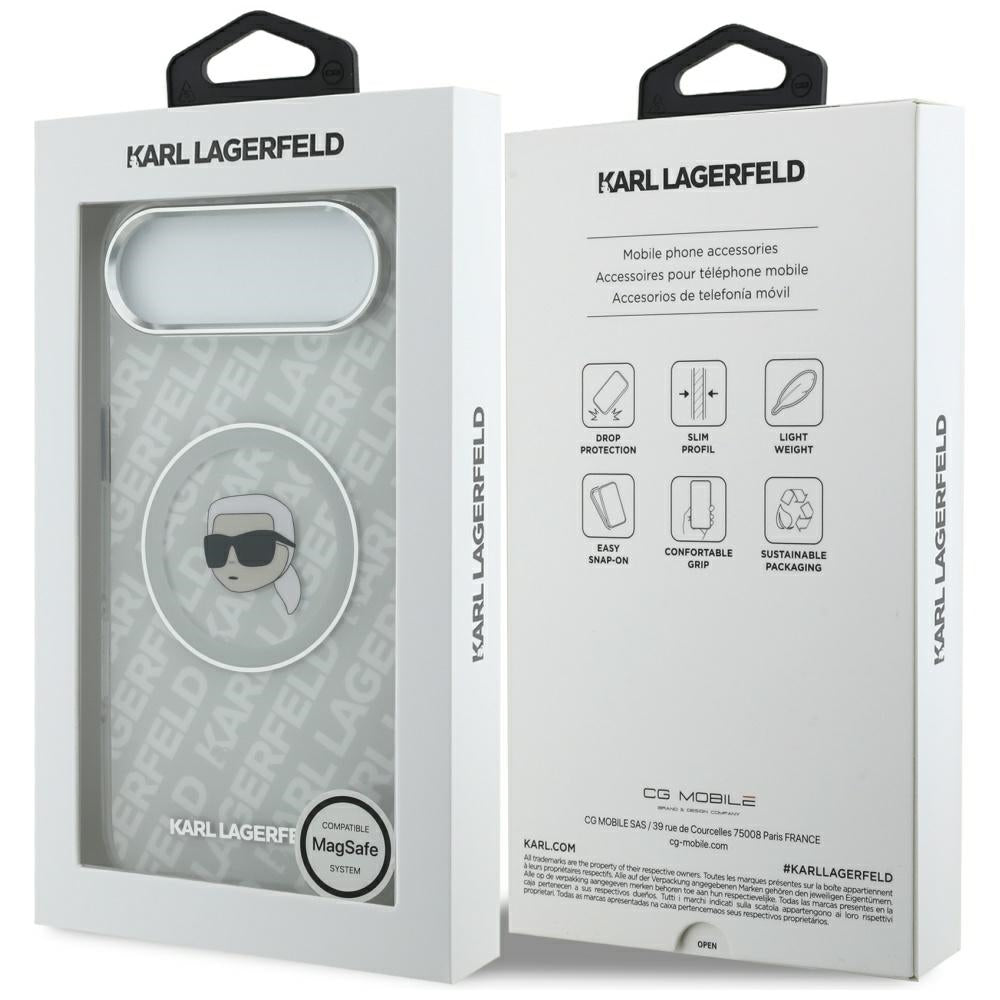 Калъф MagSafe за Apple iPhone 17 Air, Karl Lagerfeld, IML Karl`s Head, Сив