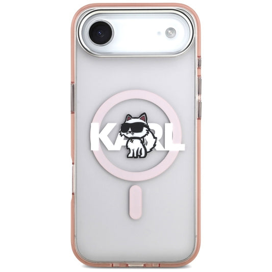 Калъф MagSafe за Apple iPhone 17 Air, Karl Lagerfeld, IML Sketch Logo Choupette, Розов