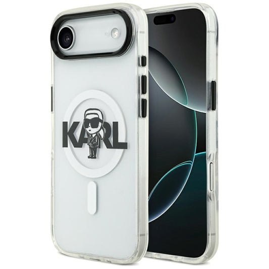 Калъф MagSafe за Apple iPhone 17 Air, Karl Lagerfeld, IML Sketch Logo Karl, Прозрачен