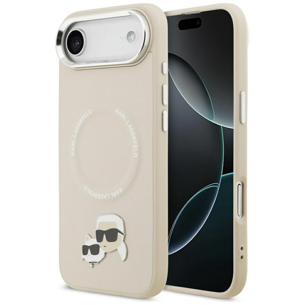 Калъф MagSafe за Apple iPhone 17 Air, Karl Lagerfeld, Karl & Choupette Pins, Бежов
