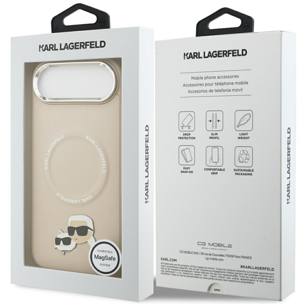 Калъф MagSafe за Apple iPhone 17 Air, Karl Lagerfeld, Karl & Choupette Pins, Бежов