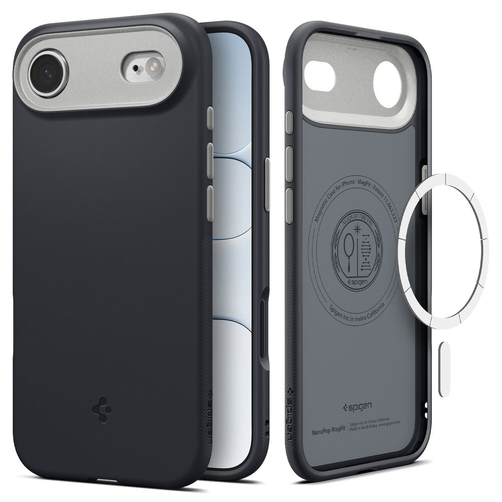Калъф MagSafe за Apple iPhone 17 Air, Spigen, Caseology Nano Pop, Черен ACS10301