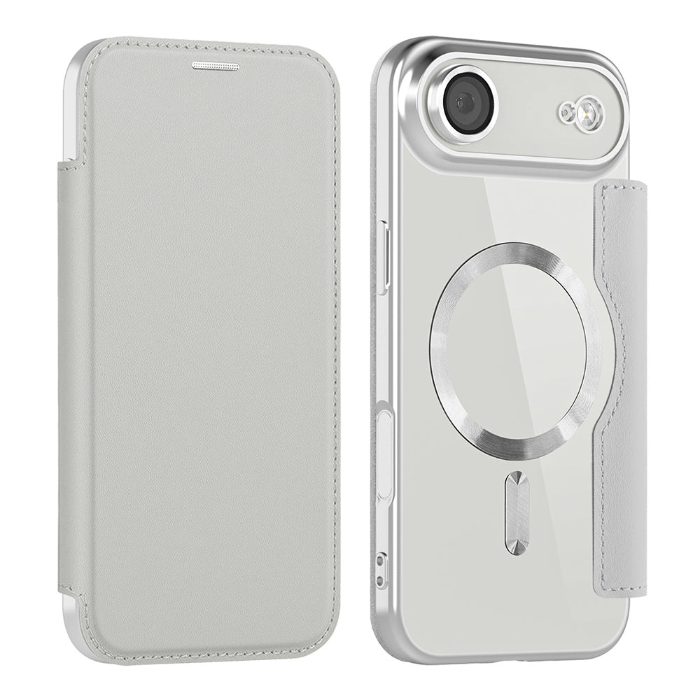 Калъф MagSafe за Apple iPhone 17 Air, Techsuit, SmartMag Book, Сив