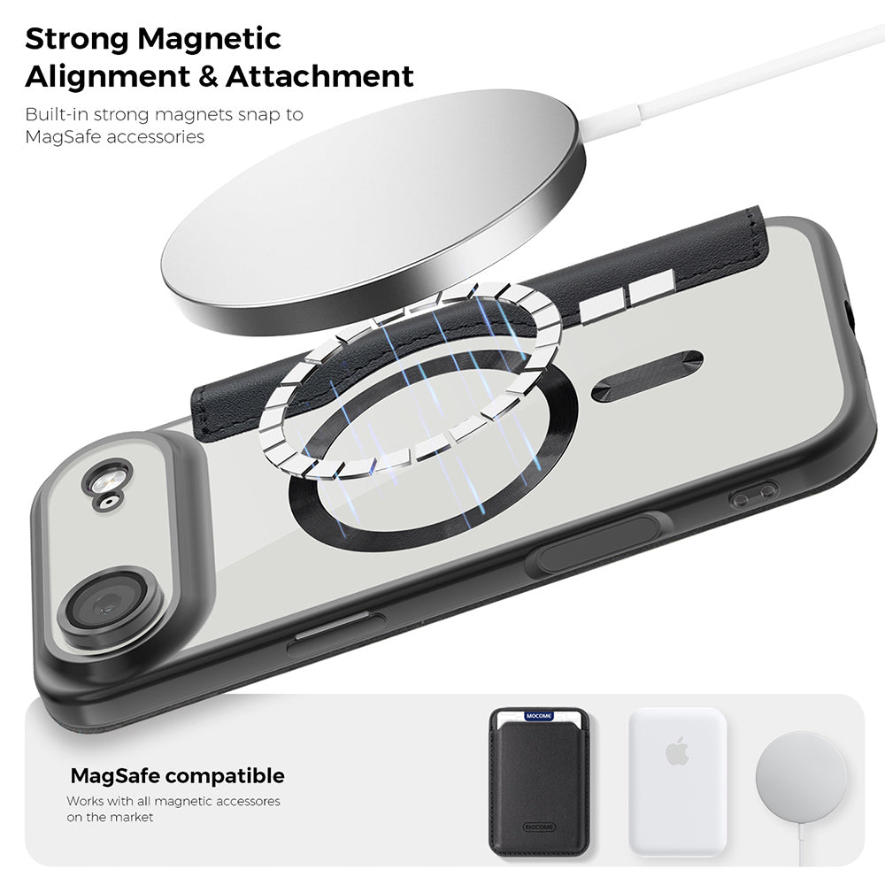 Калъф MagSafe за Apple iPhone 17 Air, Techsuit, SmartMag Book, Сив