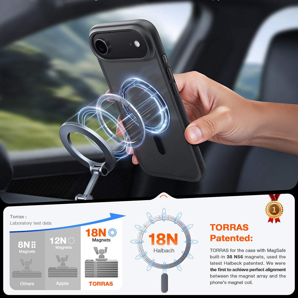 Калъф MagSafe за Apple iPhone 17 Air, Torras, Guardian, Черен