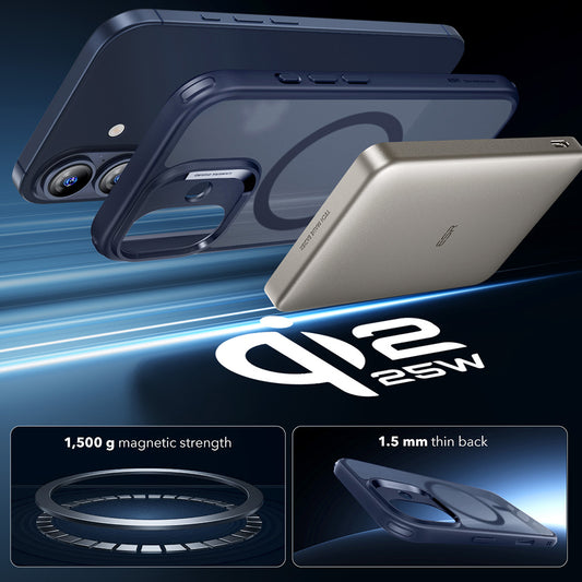 Калъф MagSafe за Apple iPhone 17, ESR, Classic Hybrid, Сатенено Син