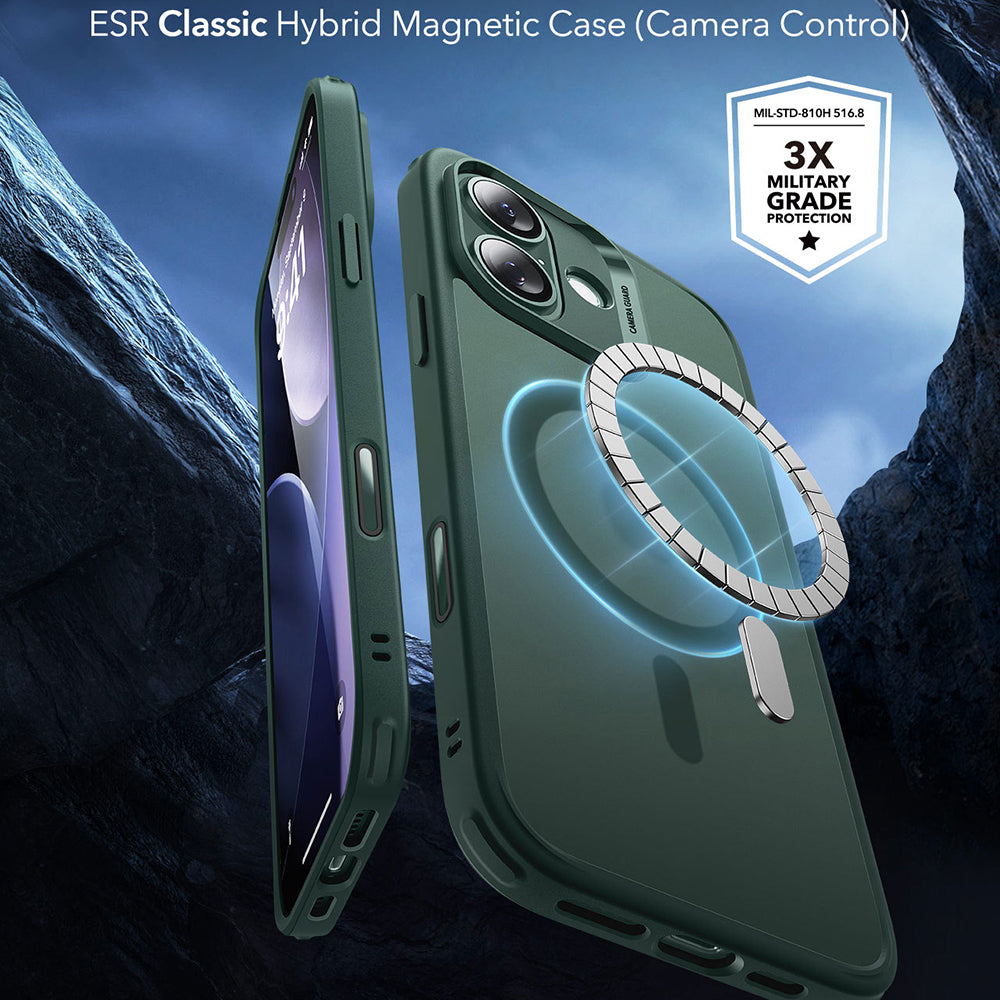 Калъф MagSafe за Apple iPhone 17, ESR, Classic Hybrid, Сатенено зелен