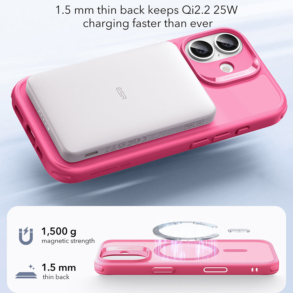 Калъф MagSafe за Apple iPhone 17, ESR, Classic Hybrid, Розов Сатен