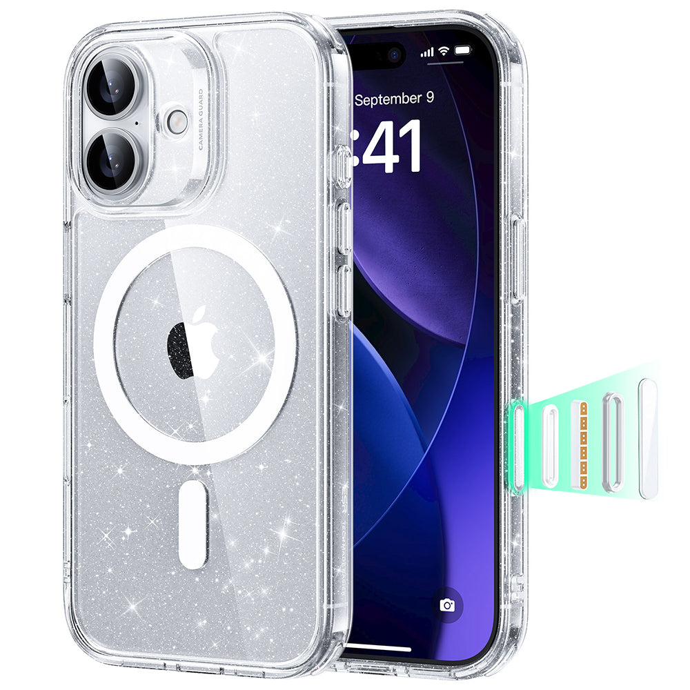 Калъф MagSafe за Apple iPhone 17, ESR, Classic Hybrid Shimmer, Прозрачен