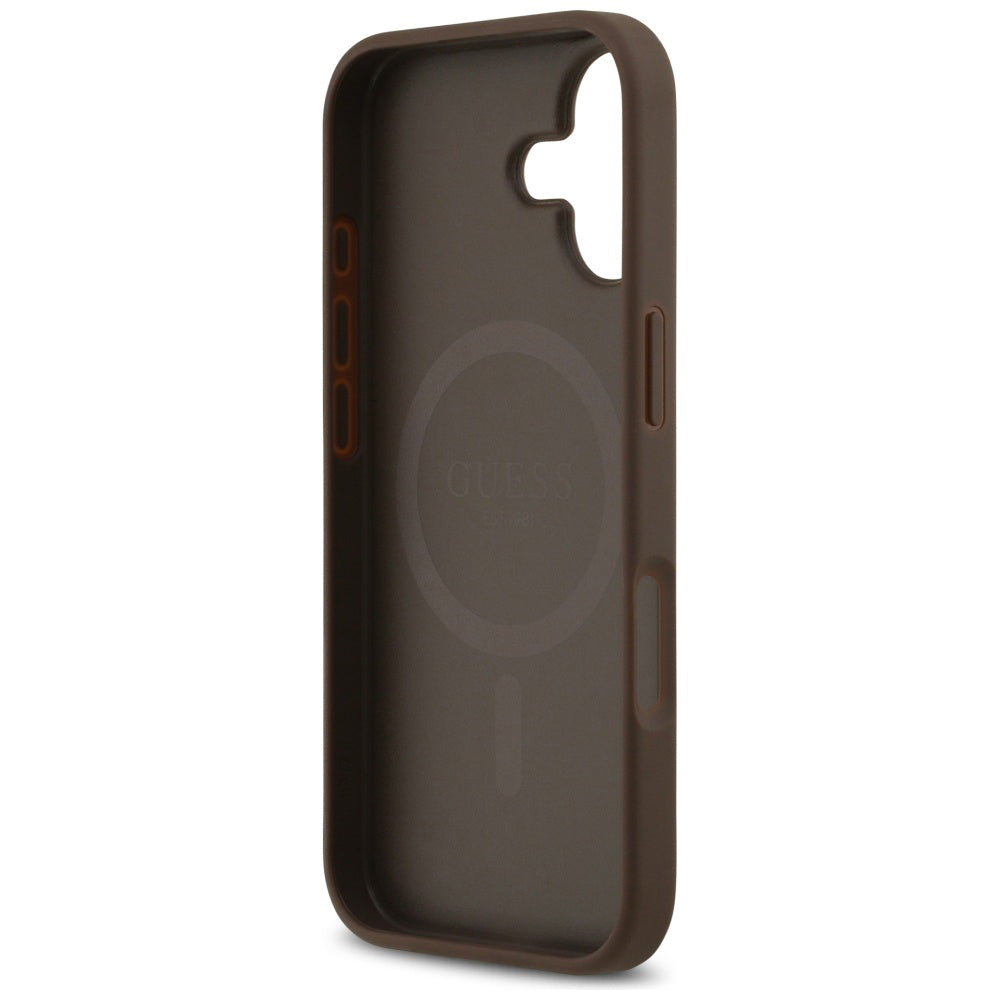 Калъф MagSafe за Apple iPhone 17, Guess, 4G Circle Classic Logo, Кафяв