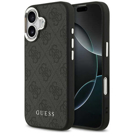 Калъф MagSafe за Apple iPhone 17, Guess, 4G Classic Logo, Черен