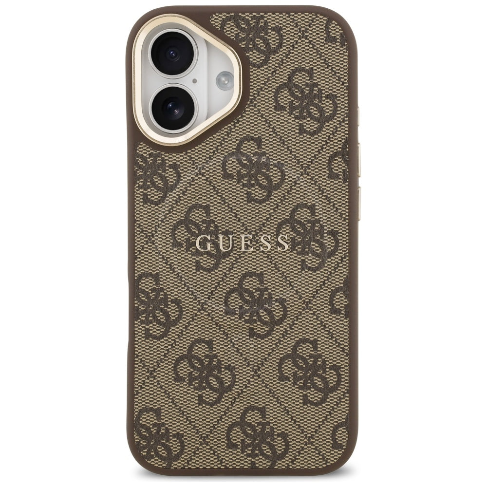 Калъф MagSafe за Apple iPhone 17, Guess, 4G Classic, Кафяв