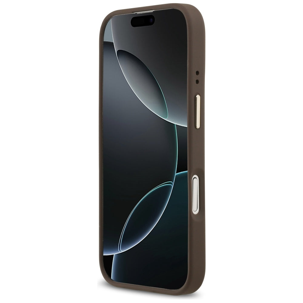Калъф MagSafe за Apple iPhone 17, Guess, 4G Classic, Кафяв