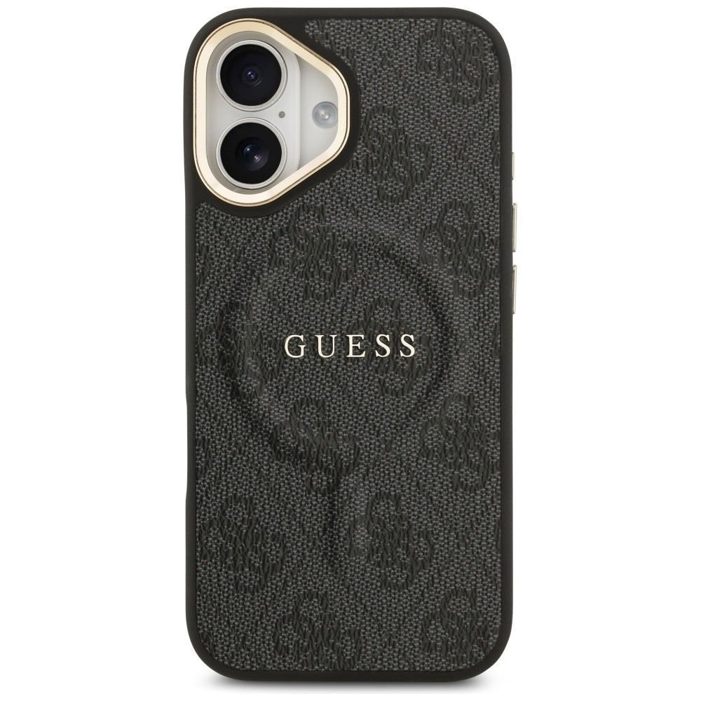 Калъф MagSafe за Apple iPhone 17, Guess, 4G Classic, Черен