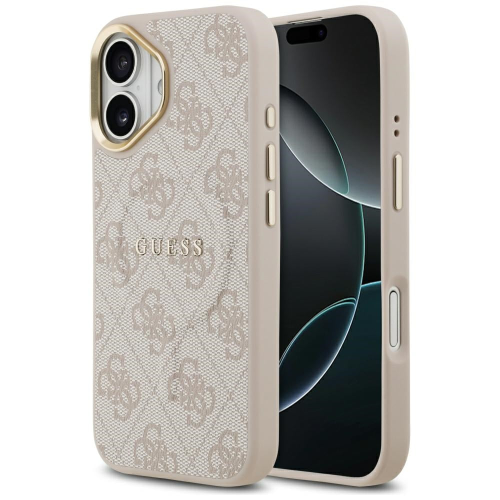 Калъф MagSafe за Apple iPhone 17, Guess, 4G Classic, Розов