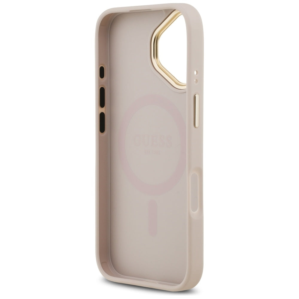Калъф MagSafe за Apple iPhone 17, Guess, 4G Classic, Розов