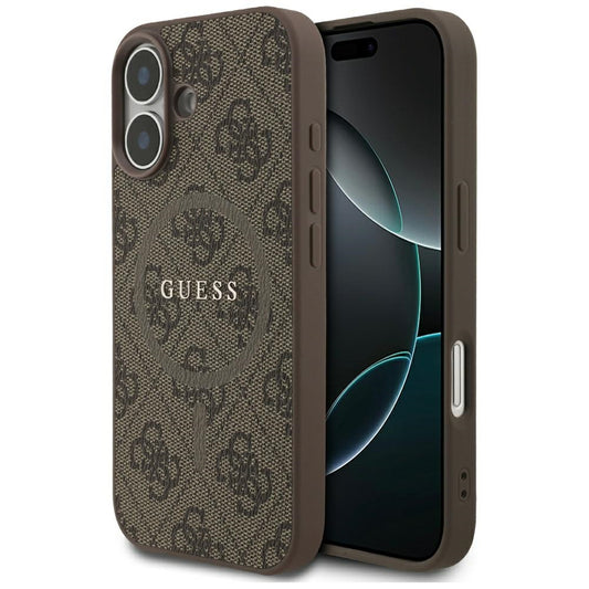 Калъф MagSafe за Apple iPhone 17, Guess, 4G Ring Classic Logo, Кафяв