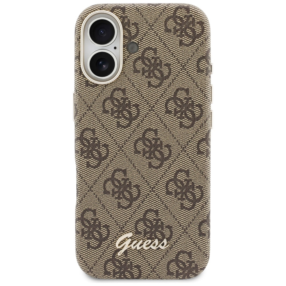 Калъф MagSafe за Apple iPhone 17, Guess, 4G Script Logo, Кафяв
