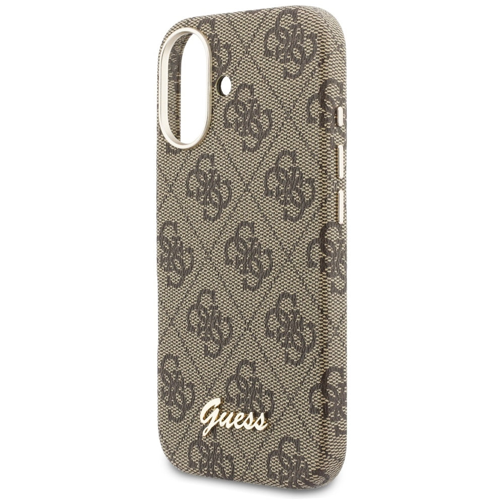 Калъф MagSafe за Apple iPhone 17, Guess, 4G Script Logo, Кафяв