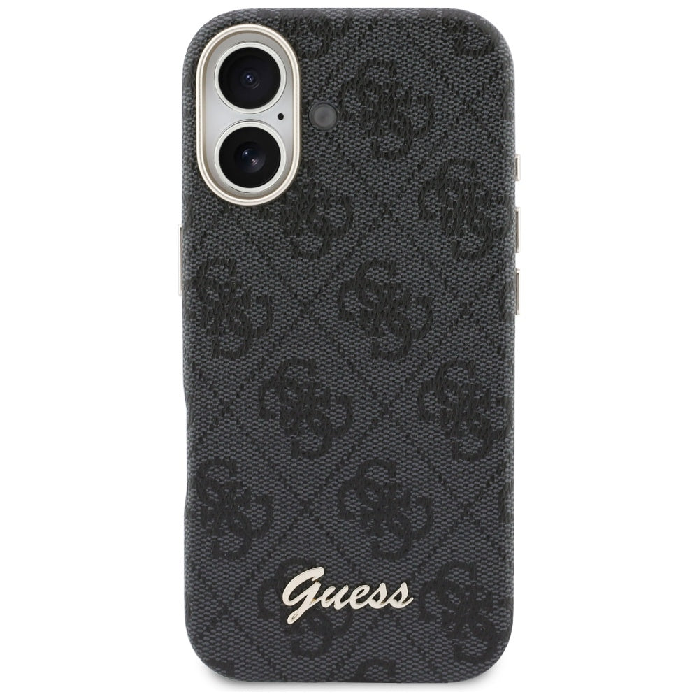 Калъф MagSafe за Apple iPhone 17, Guess, 4G Script Logo, Черен