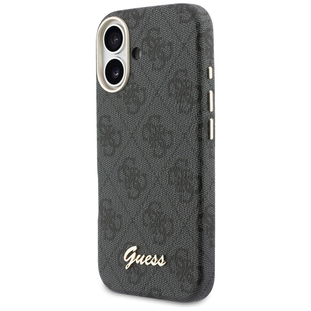 Калъф MagSafe за Apple iPhone 17, Guess, 4G Script Logo, Черен