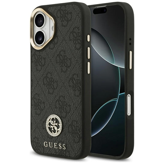 Калъф MagSafe за Apple iPhone 17, Guess, 4G Strass Logo, Черен