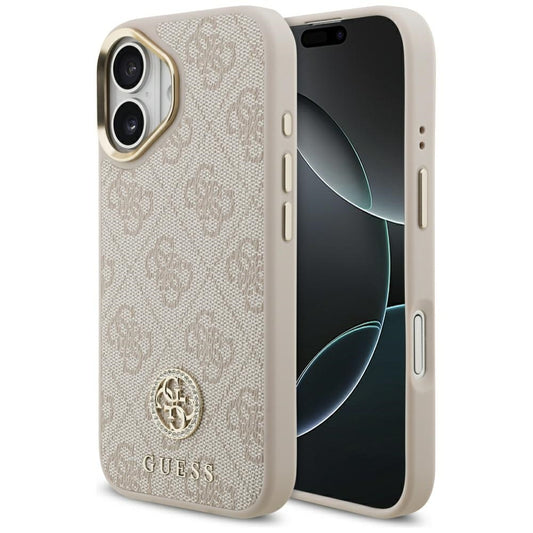 Калъф MagSafe за Apple iPhone 17, Guess, 4G Strass Logo, Розов