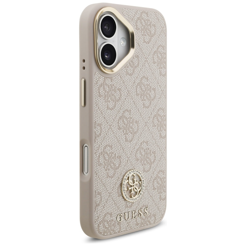 Калъф MagSafe за Apple iPhone 17, Guess, 4G Strass Logo, Розов
