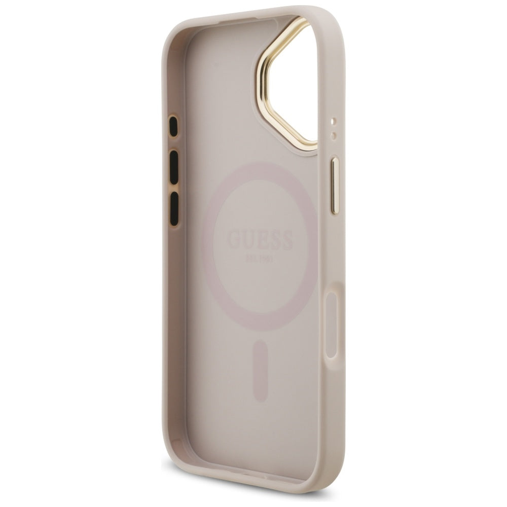 Калъф MagSafe за Apple iPhone 17, Guess, 4G Strass Logo, Розов