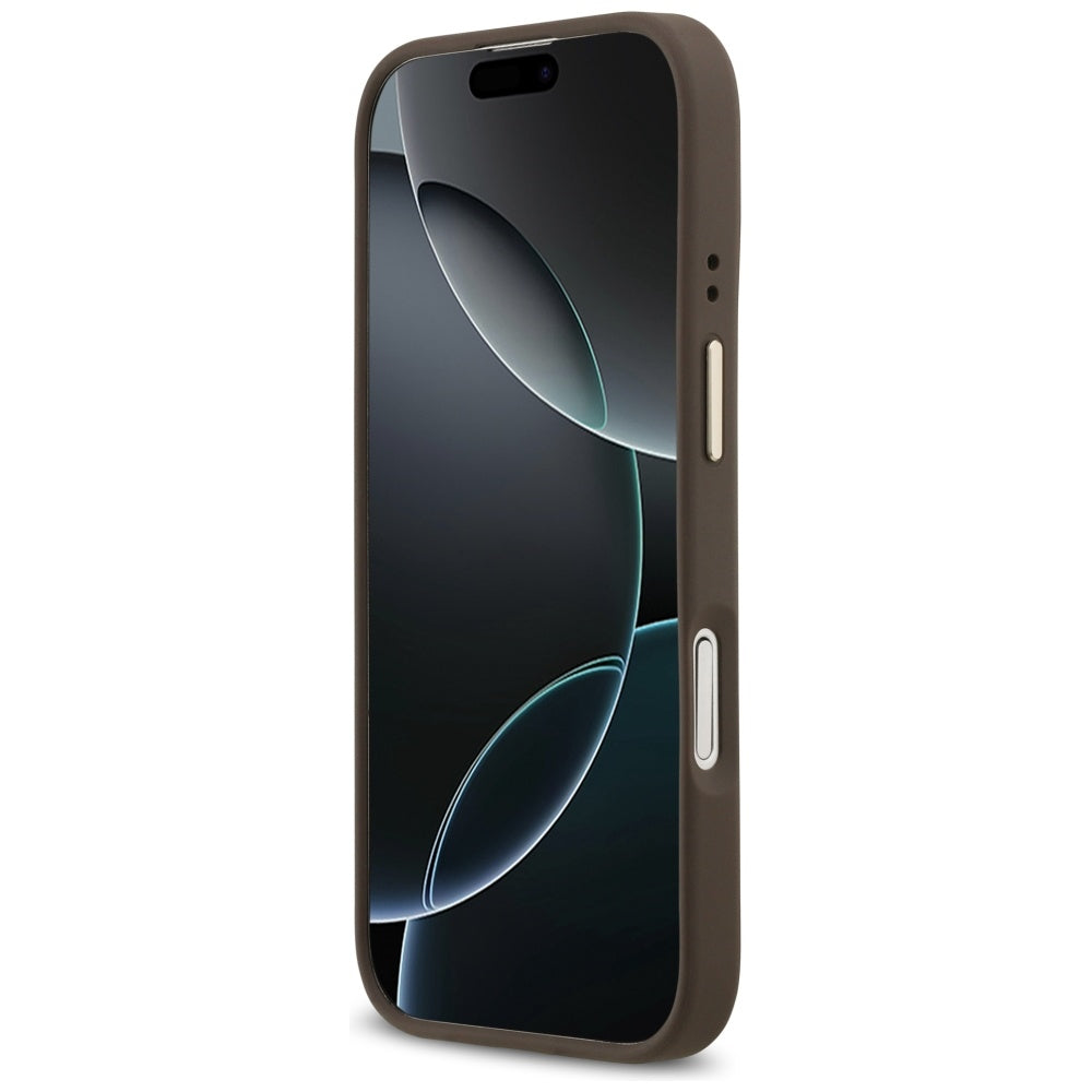 Калъф MagSafe за Apple iPhone 17, Guess, 4G Stripe, Кафяв