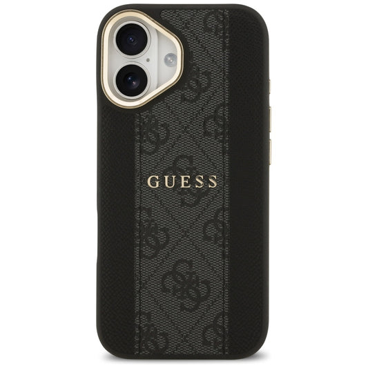 Калъф MagSafe за Apple iPhone 17, Guess, 4G Stripe, Черен