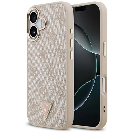 Калъф MagSafe за Apple iPhone 17, Guess, 4G Triangle Logo, Розово Злато