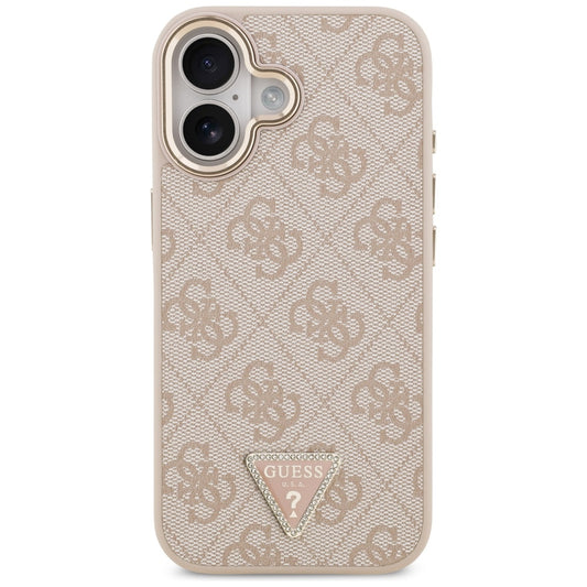 Калъф MagSafe за Apple iPhone 17, Guess, 4G Triangle Logo, Розово Злато