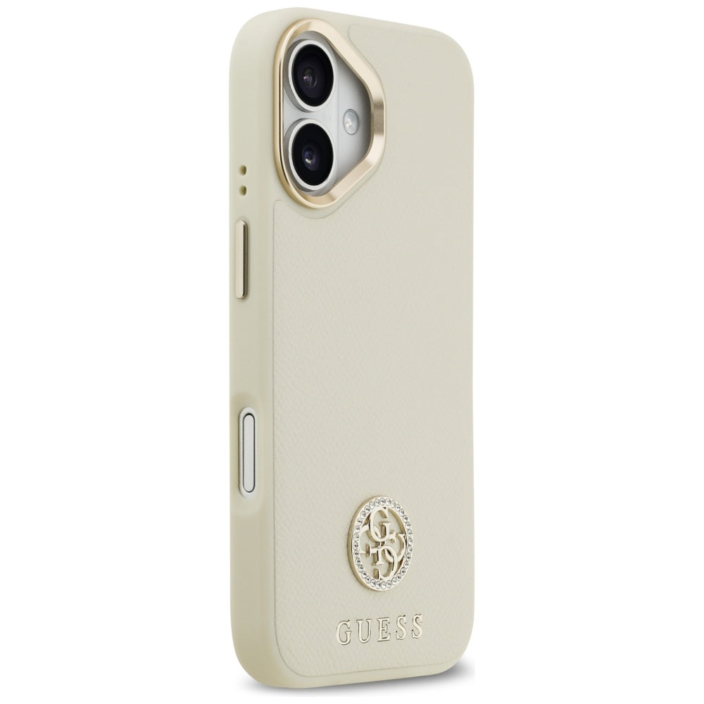 Калъф MagSafe за Apple iPhone 17, Guess, Grained Strass Logo, Бежов