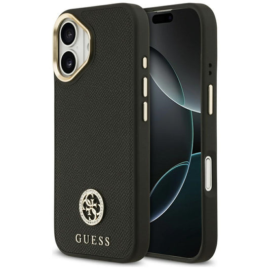 Калъф MagSafe за Apple iPhone 17, Guess, Grained Strass Logo, Черен