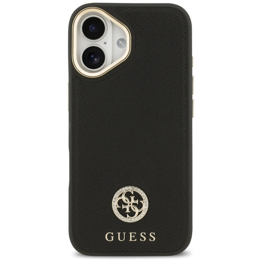 Калъф MagSafe за Apple iPhone 17, Guess, Grained Strass Logo, Черен