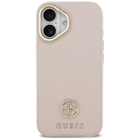 Калъф MagSafe за Apple iPhone 17, Guess, Grained Strass Logo, Розов