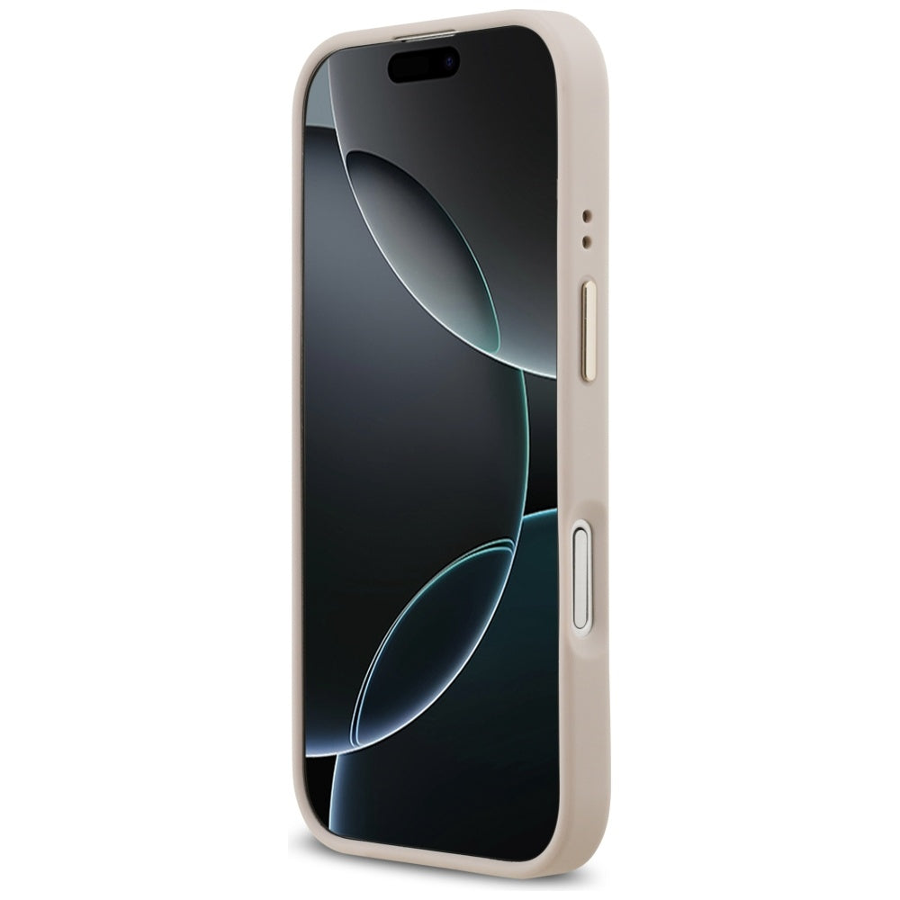 Калъф MagSafe за Apple iPhone 17, Guess, Grained Strass Logo, Розов