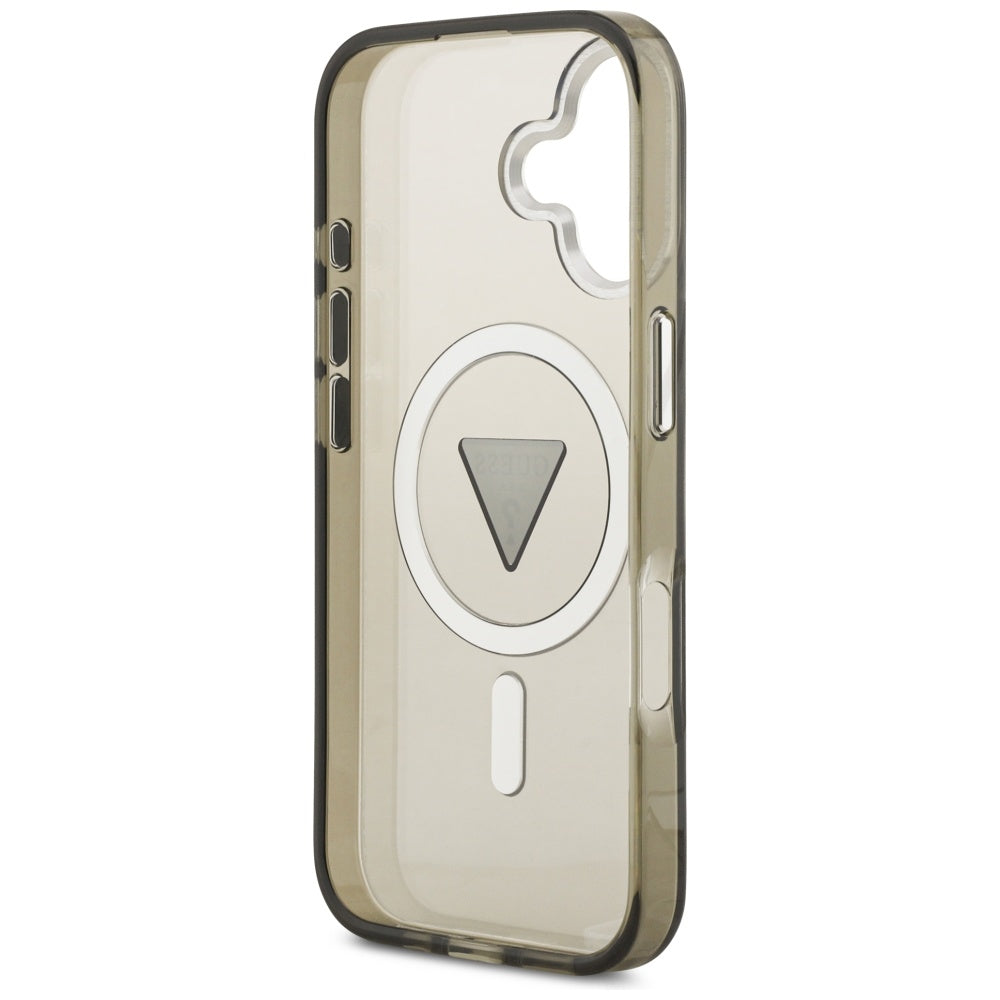 Калъф MagSafe за Apple iPhone 17, Guess, IML Gradient Triangle Logo, Сребристо-каки