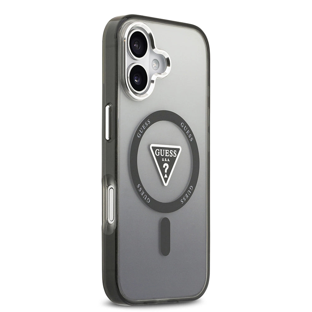 Калъф MagSafe за Apple iPhone 17, Guess, IML Gradient Triangle Logo, Черен