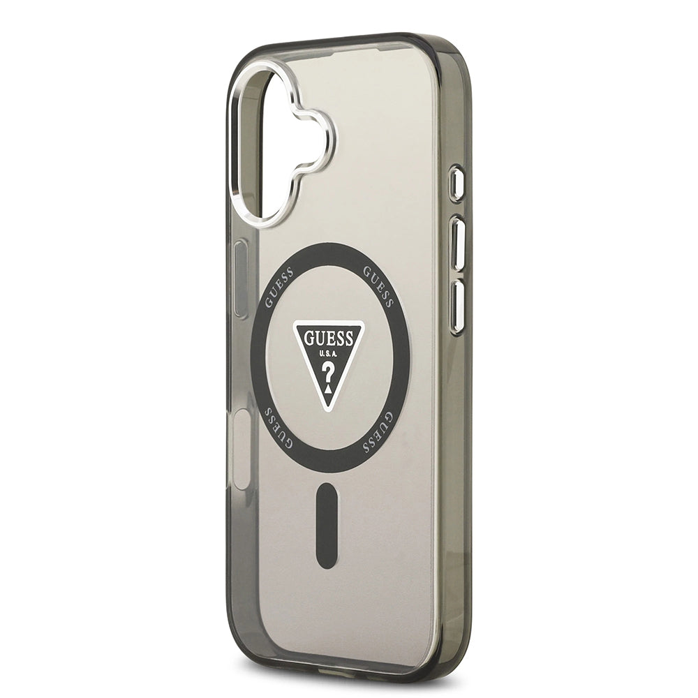 Калъф MagSafe за Apple iPhone 17, Guess, IML Gradient Triangle Logo, Черен