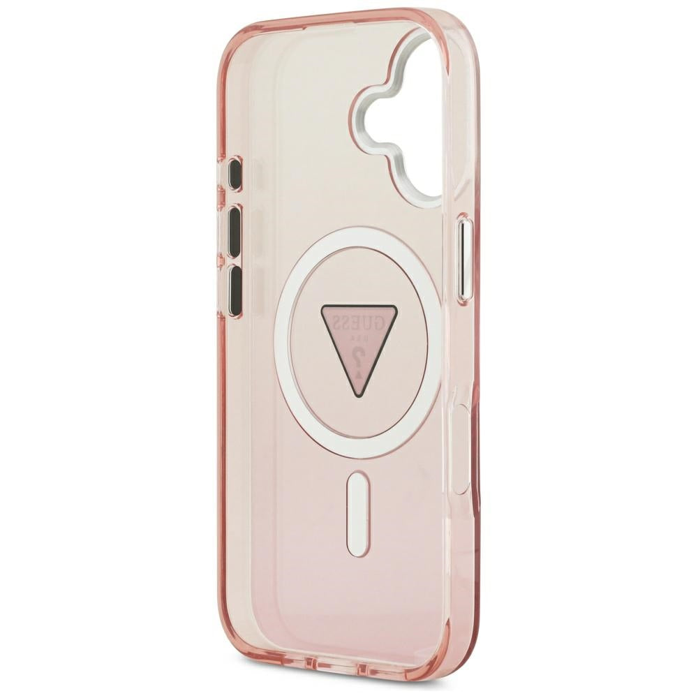 Калъф MagSafe за Apple iPhone 17, Guess, IML Gradient Triangle Logo, Розов
