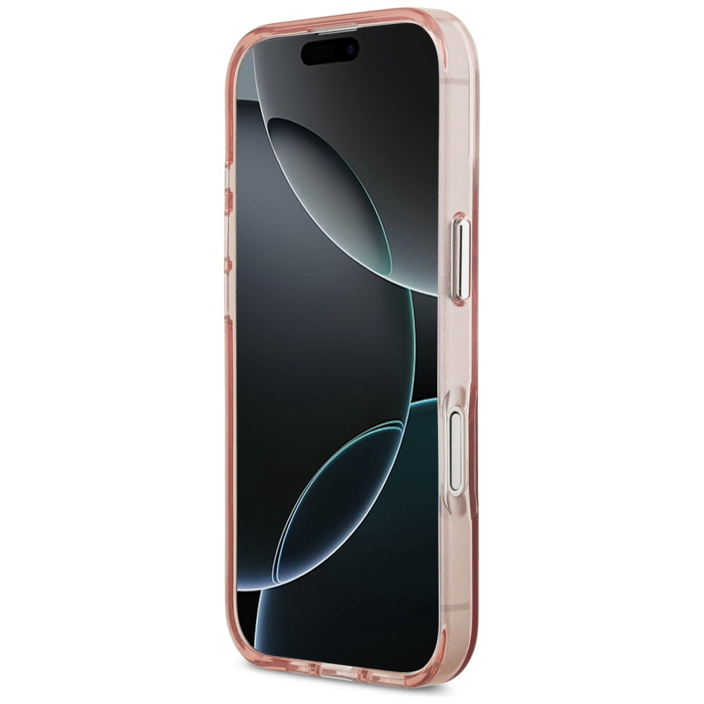 Калъф MagSafe за Apple iPhone 17, Guess, IML Gradient Triangle Logo, Розов