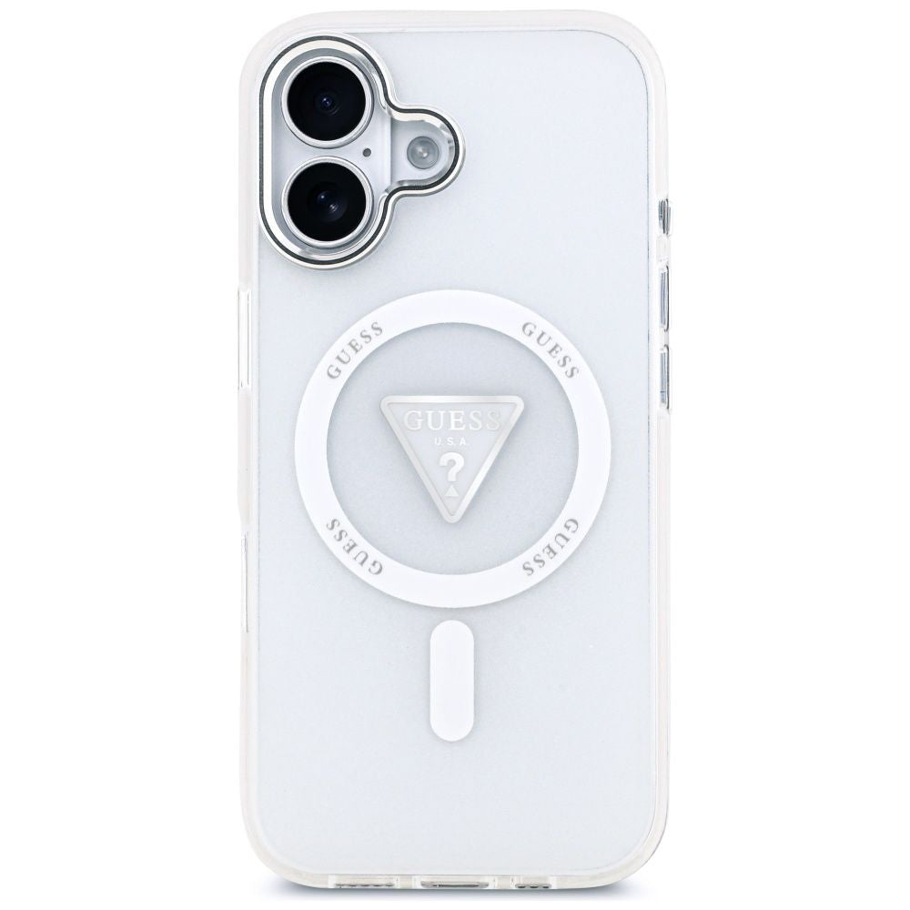 Калъф MagSafe за Apple iPhone 17, Guess, IML Gradient Triangle Logo, Прозрачен