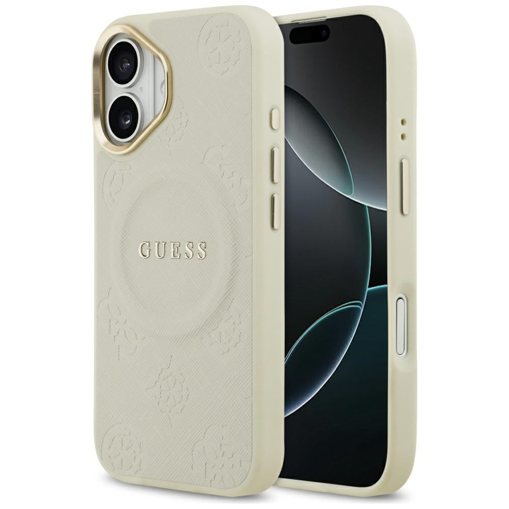 Калъф MagSafe за Apple iPhone 17, Guess, Peony Hot Stamp, Бежов