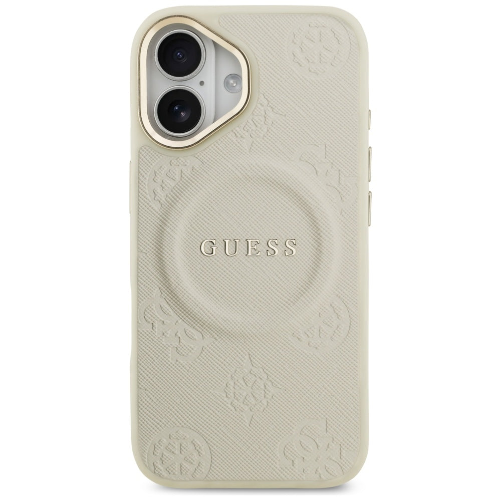 Калъф MagSafe за Apple iPhone 17, Guess, Peony Hot Stamp, Бежов
