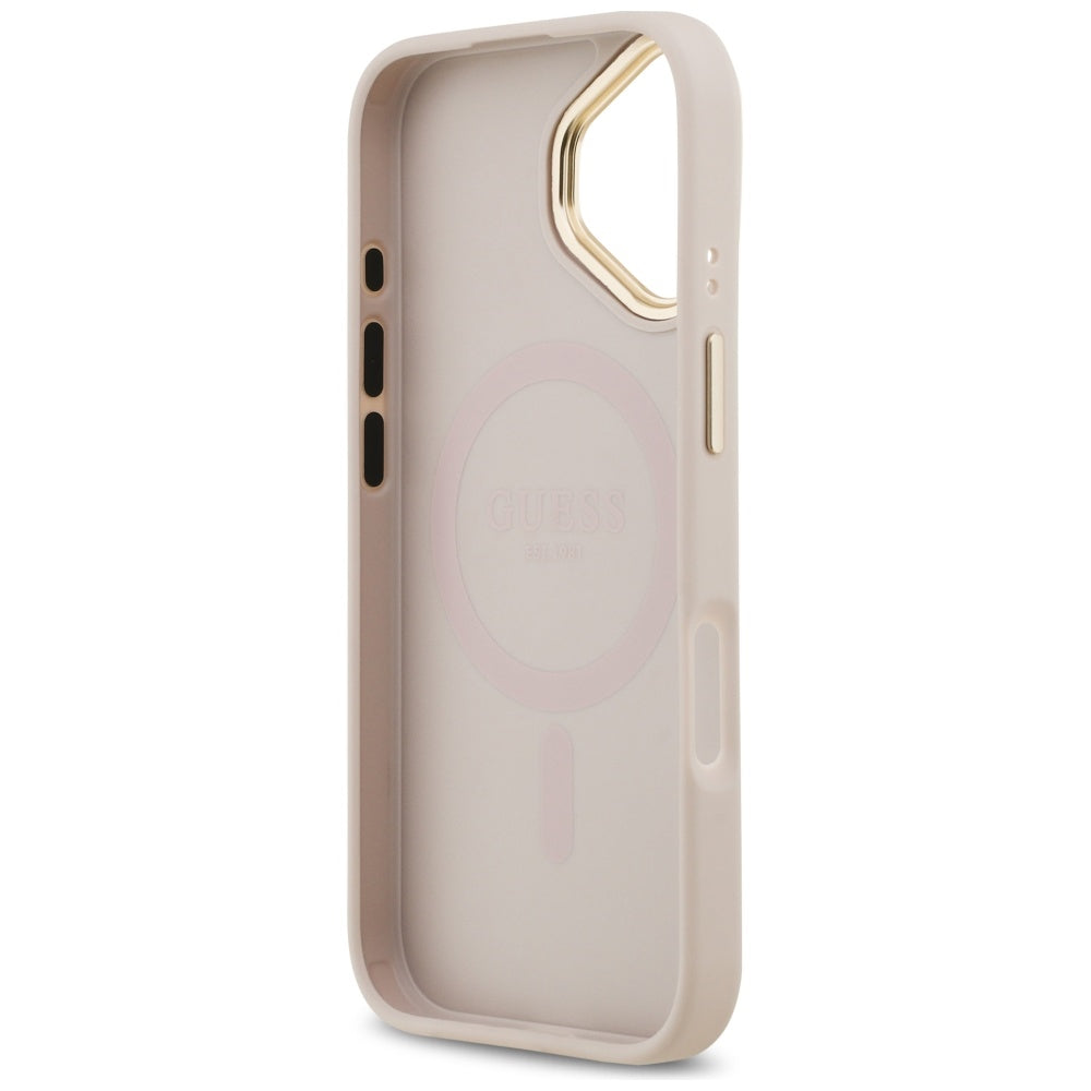 Калъф MagSafe за Apple iPhone 17, Guess, Peony Hot Stamp, Розов