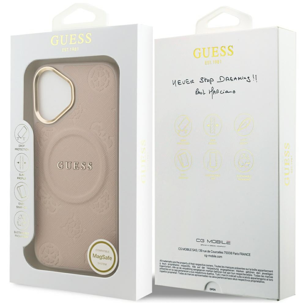 Калъф MagSafe за Apple iPhone 17, Guess, Peony Hot Stamp, Розов