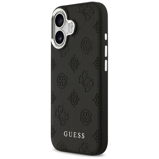 Калъф MagSafe за Apple iPhone 17, Guess, Peony Hot Stamp Script, Черен